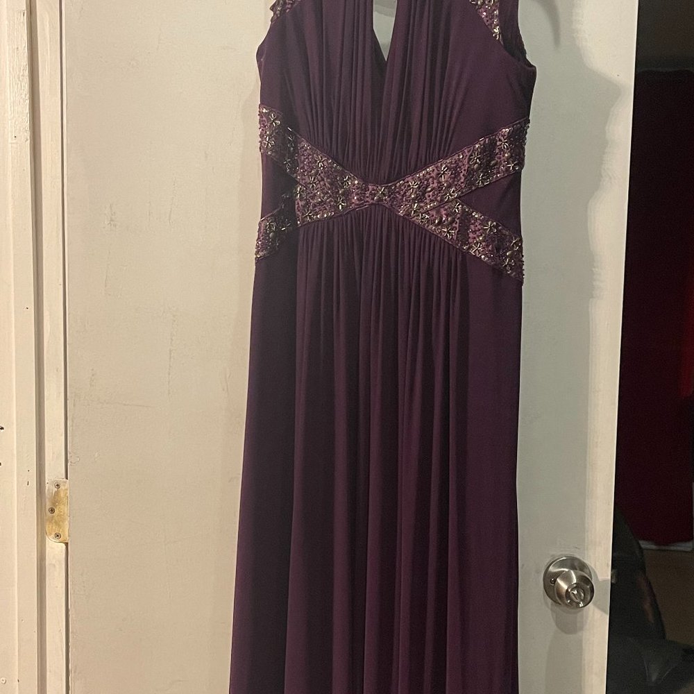 Purple floor length gown, size 8